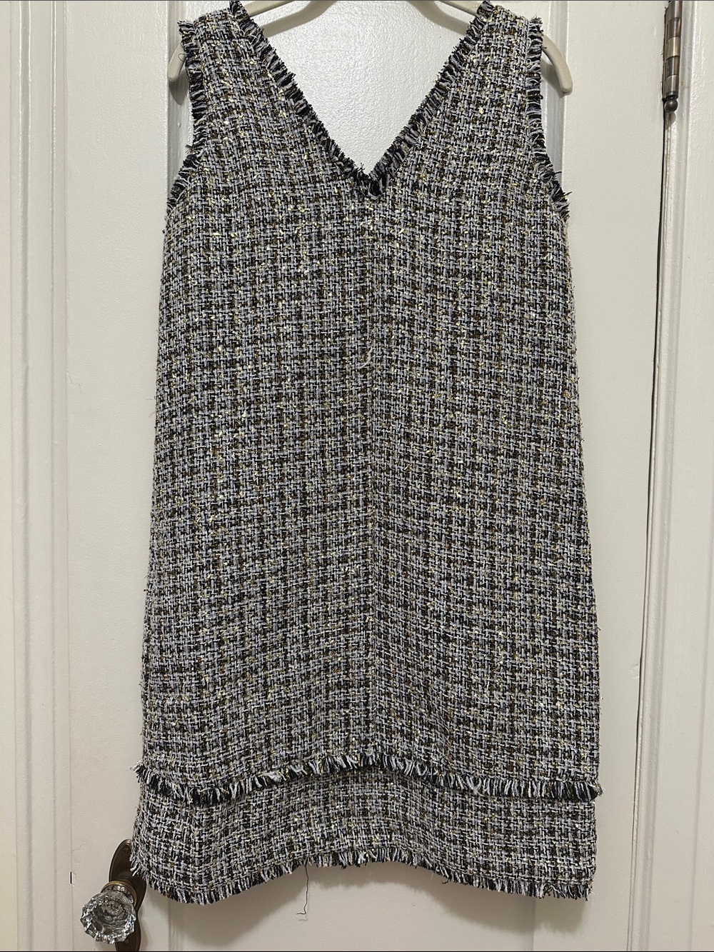 NWT LOFT Black and White Tweed Mini Dress